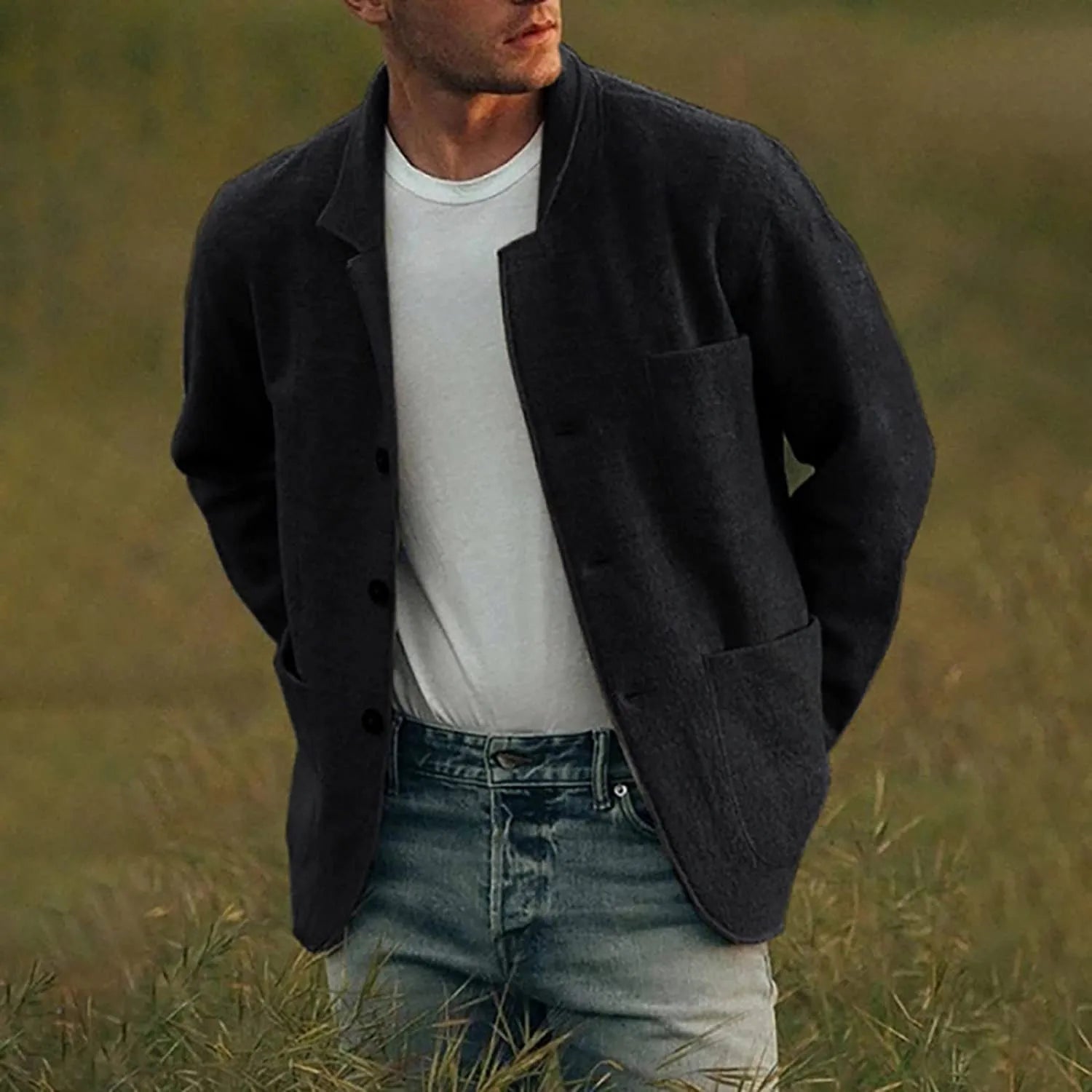 Liam | Grey Casual Men's Blazer Jacket 4