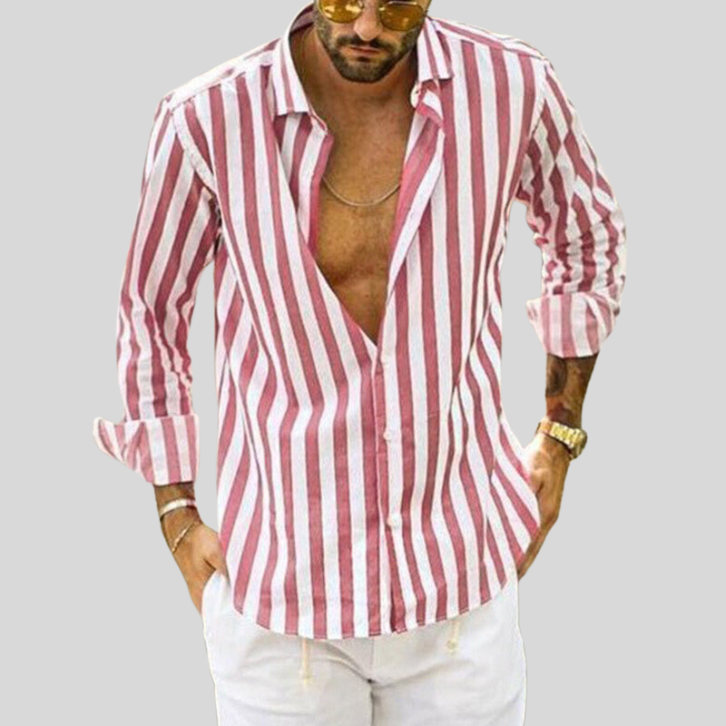 Liam | Modern Slim Fit Striped Men's Shirt 0
