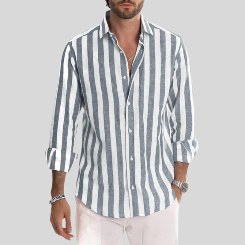 Liam | Modern Slim Fit Striped Men&#39;s Shirt 5