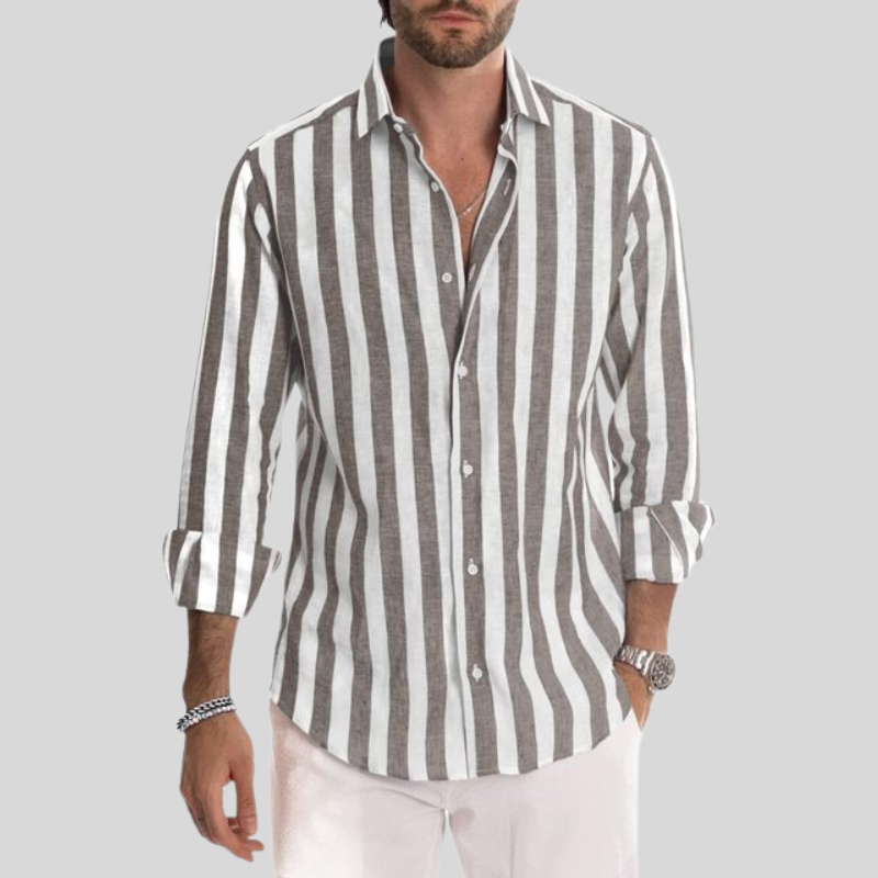 Liam | Modern Slim Fit Striped Men&#39;s Shirt 6