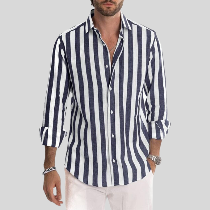 Liam | Modern Slim Fit Striped Men&#39;s Shirt 7