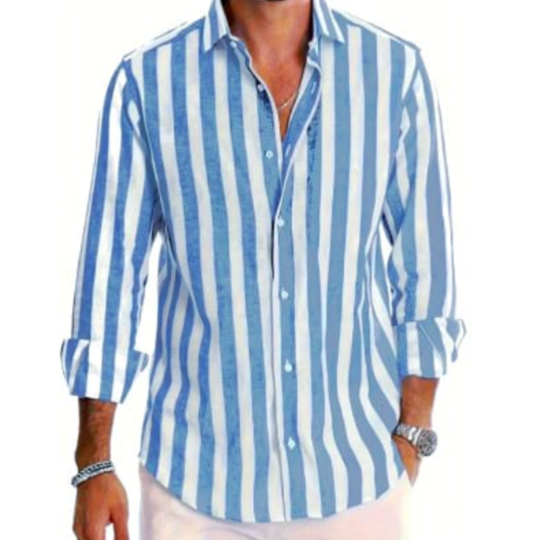 Liam | Modern Slim Fit Striped Men&#39;s Shirt 8