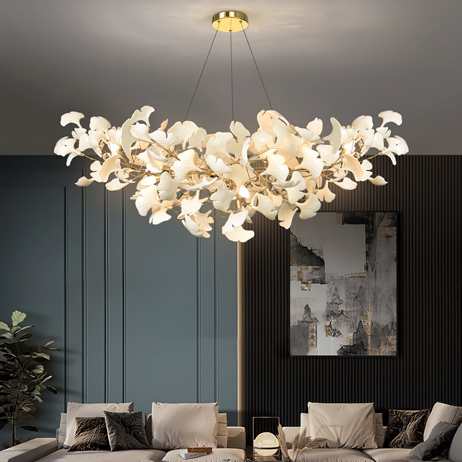 Lixora | Contemporary Gingko Style Chandelier 3