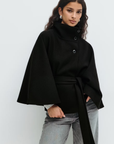 LorezaCape | Elegant Chic Women's Winter Cape Coat with High Collar 5