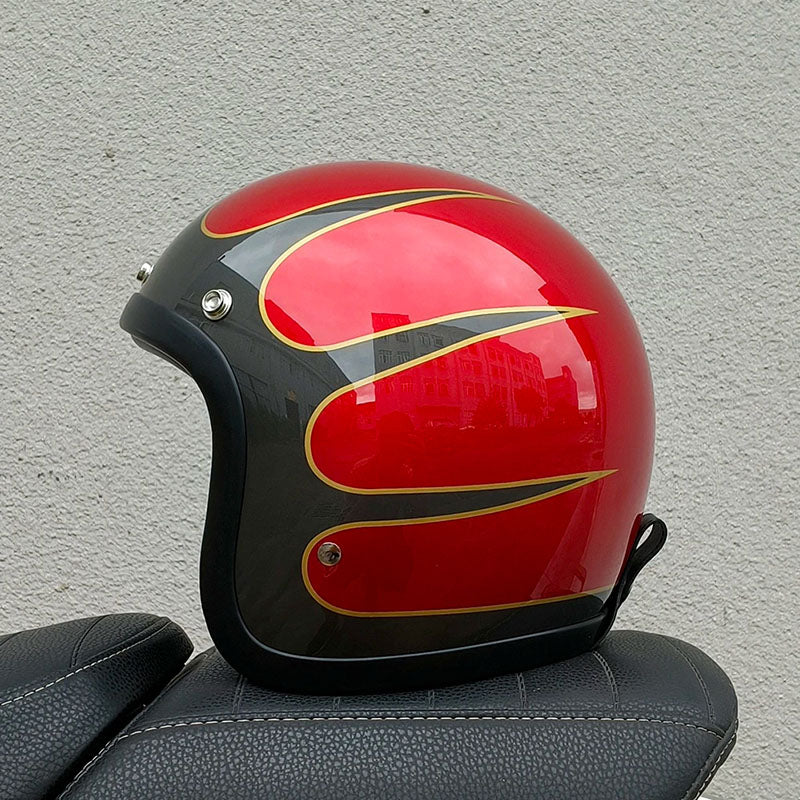 Low Profile Vintage Motorcycle Helmet - DOT and ECE Approved 11