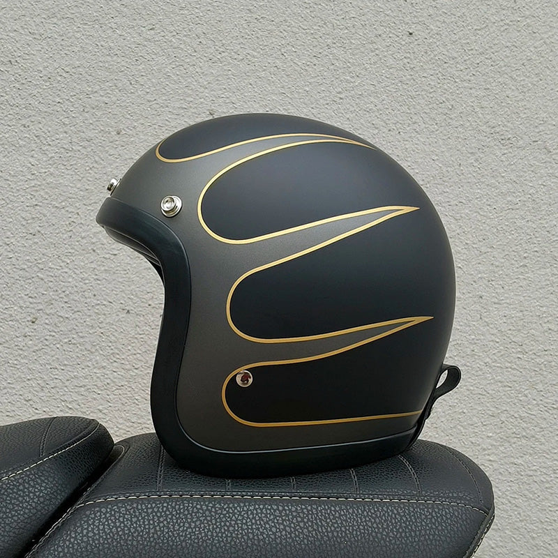 Low Profile Vintage Motorcycle Helmet - DOT and ECE Approved 12