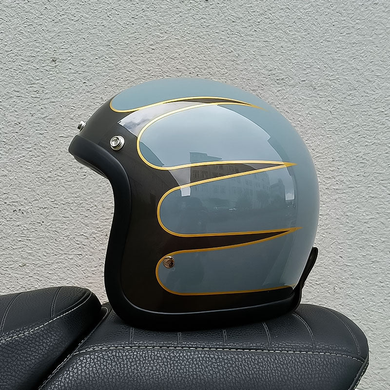 Low Profile Vintage Motorcycle Helmet - DOT and ECE Approved 9