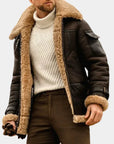 Lucas | Aviator-Style Leather Winter Jacket for Men 0