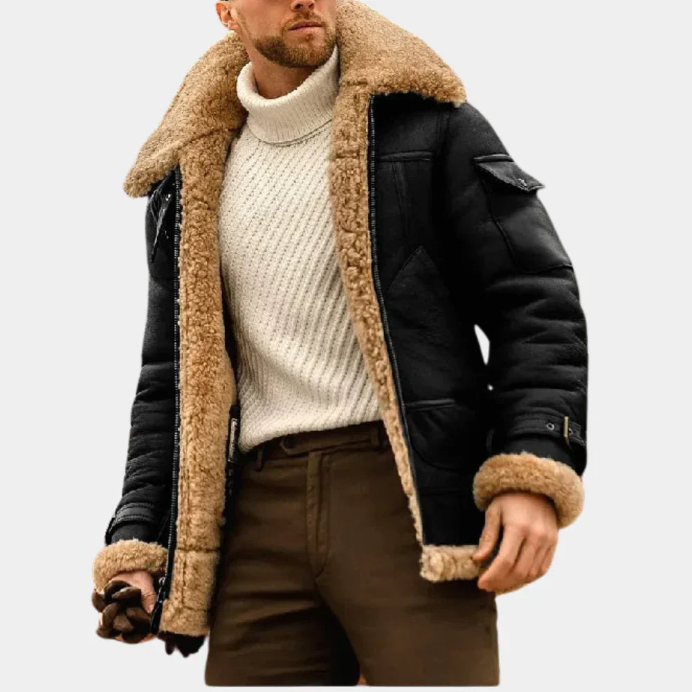 Lucas | Aviator-Style Leather Winter Jacket for Men 2