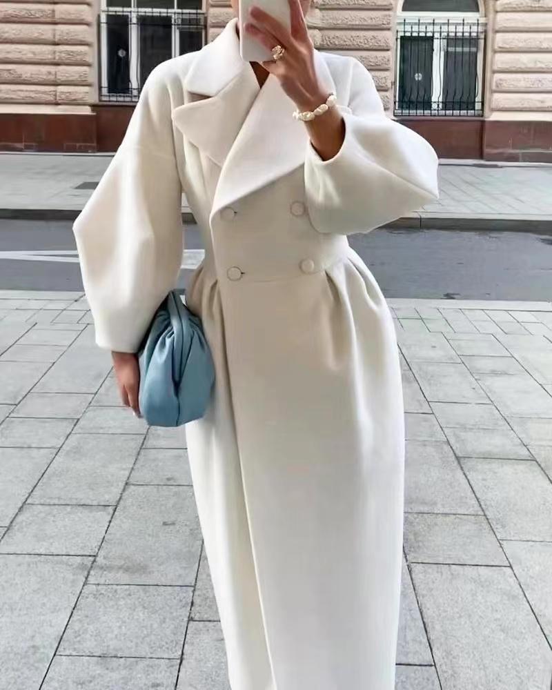 Luciana | Classic Women's Wool Winter Coat with Oversized Lapel Style 0