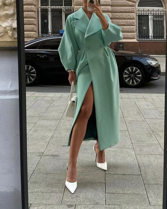 Luciana | Classic Women's Wool Winter Coat with Oversized Lapel Style 1
