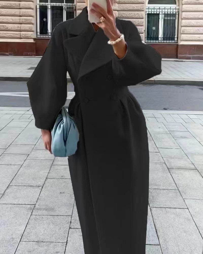Luciana | Classic Women's Wool Winter Coat with Oversized Lapel Style 3