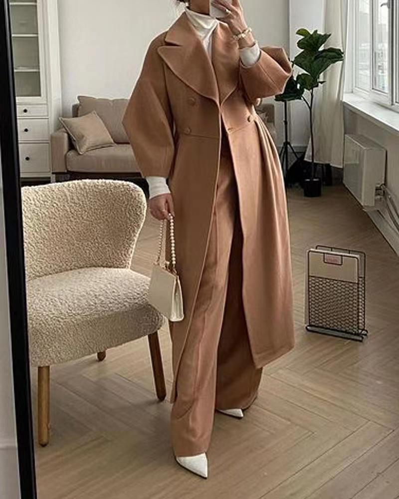 Luciana | Classic Women's Wool Winter Coat with Oversized Lapel Style 4