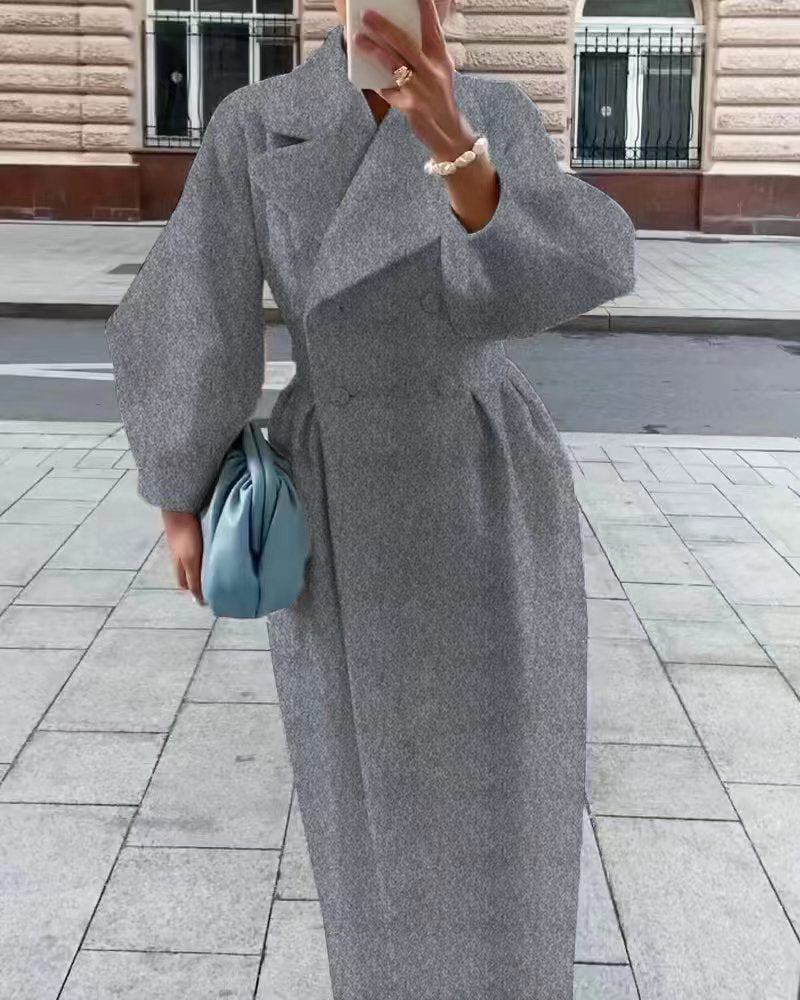 Luciana | Classic Women&#39;s Wool Winter Coat with Oversized Lapel Style 7