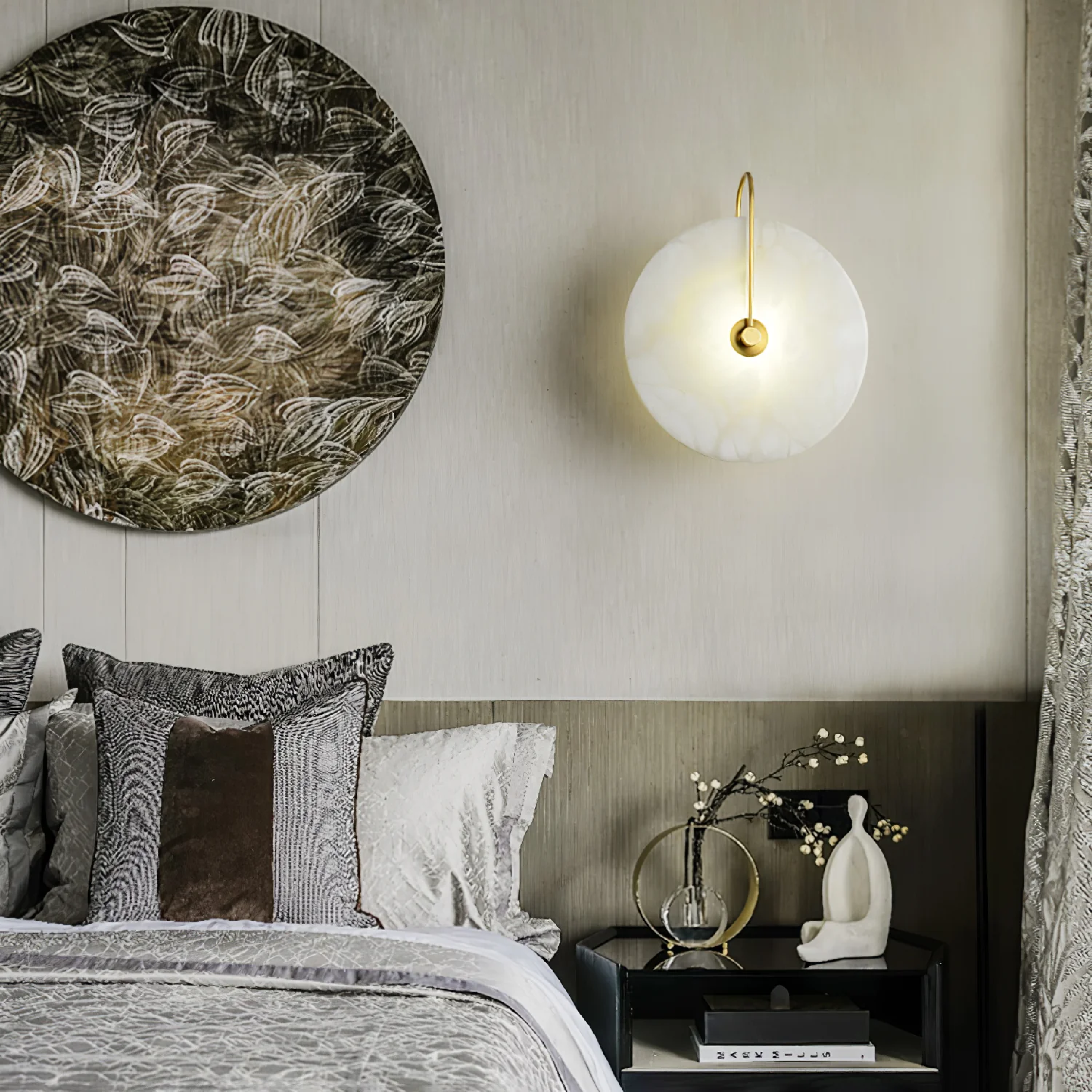 Lumenda | Modern Alab Marble LED Wall Lamp for Minimalist Elegance 5