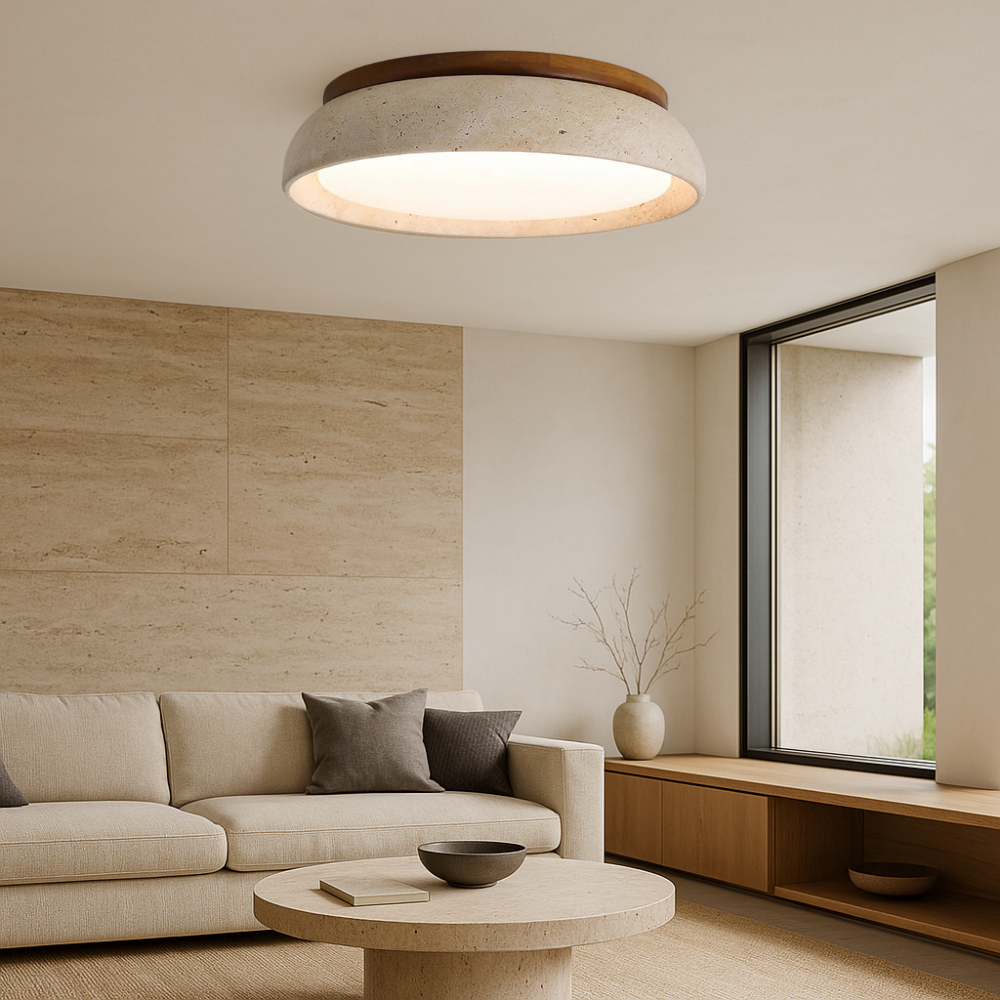 Lumeon | Travertine-style Ceiling Lamp for Classic Look 1