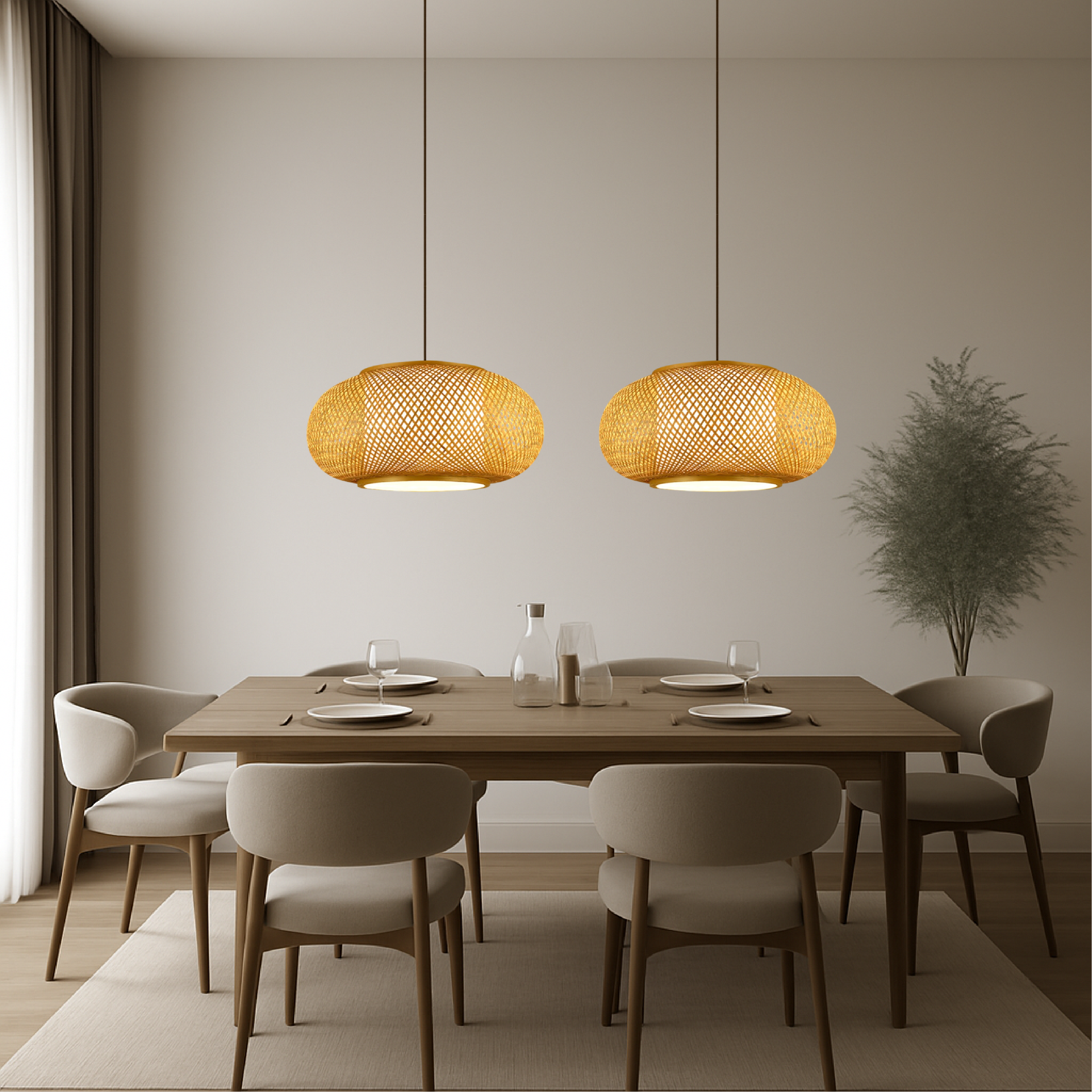 Lumetriq | Vintage Style Bamboo Pendant Lamp 8