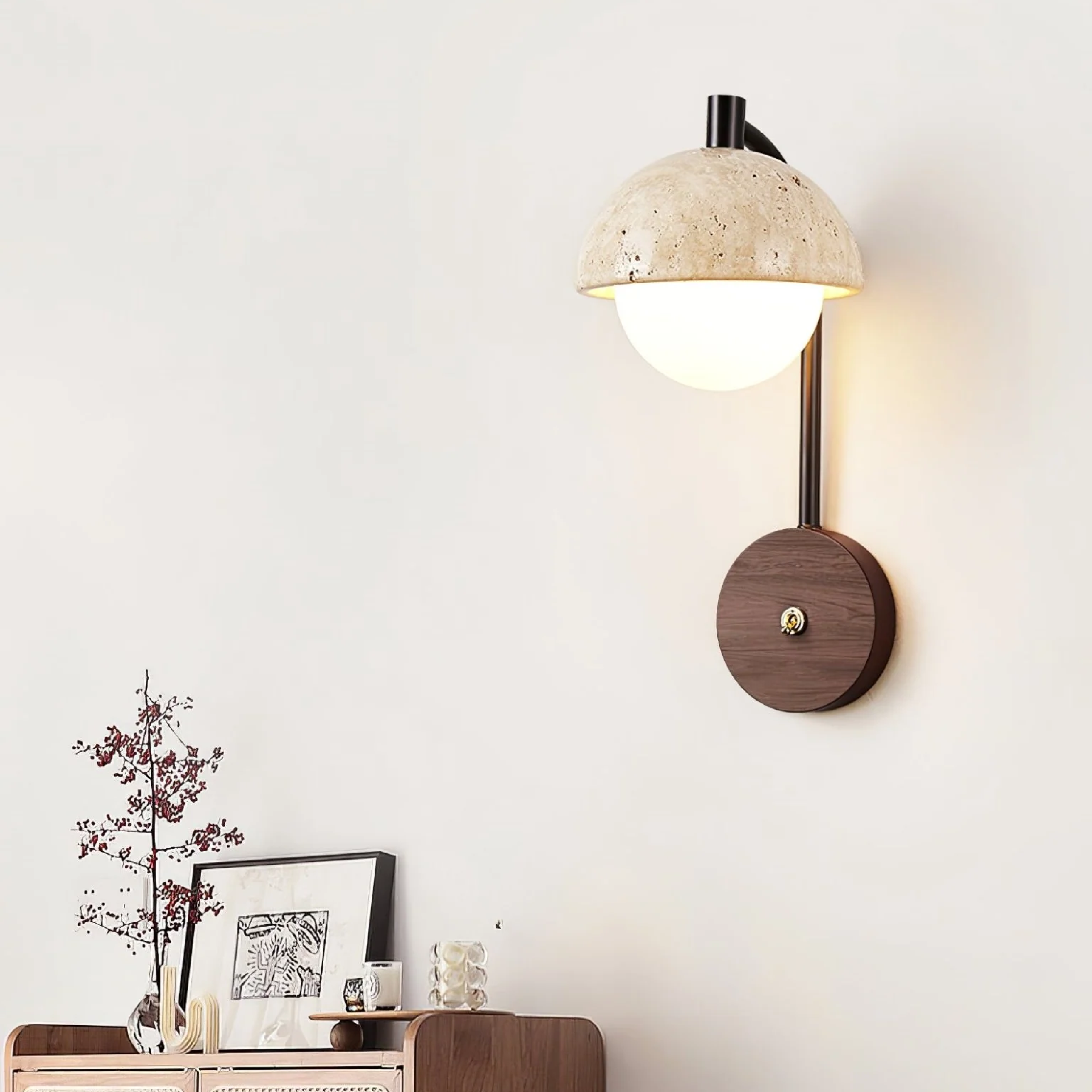Lumeviax | Sculptural Arco Stone Wall Lamp for Vintage Elegance 2