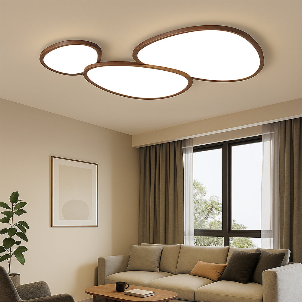 LumiGrain | Modern Ultra Thin Dark Wooden Ceiling Lamp 1