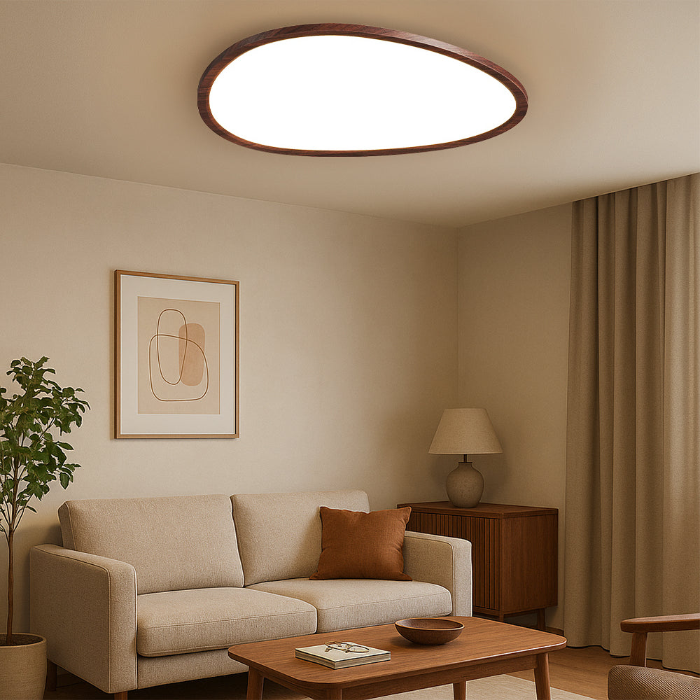 LumiGrain | Modern Ultra Thin Dark Wooden Ceiling Lamp 2