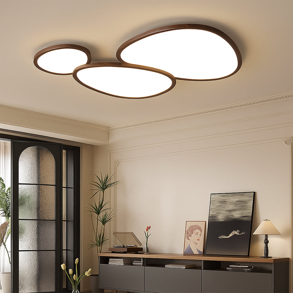 LumiGrain | Modern Ultra Thin Dark Wooden Ceiling Lamp 3
