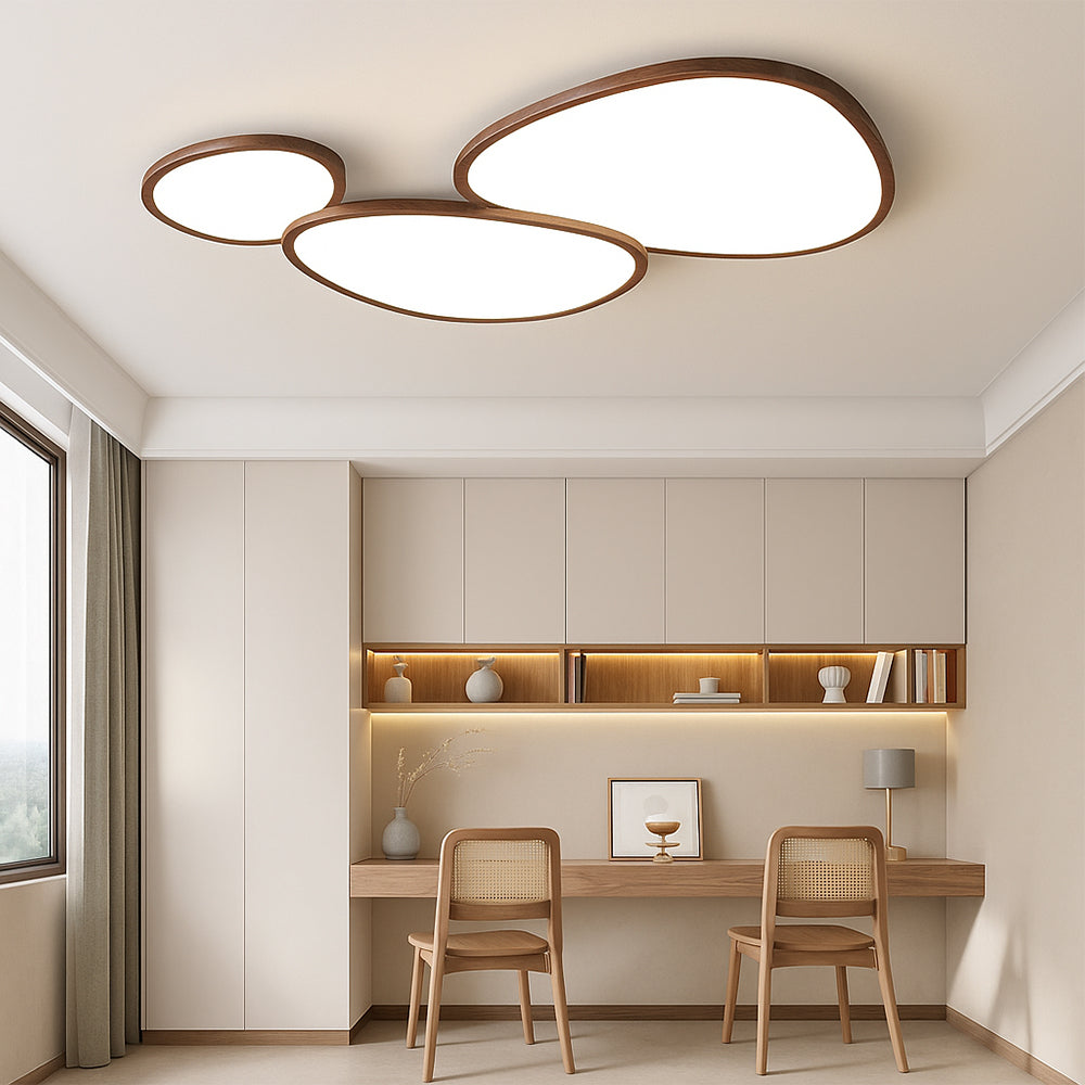 LumiGrain | Modern Ultra Thin Dark Wooden Ceiling Lamp 4