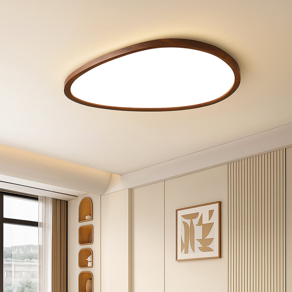 LumiGrain | Modern Ultra Thin Dark Wooden Ceiling Lamp 5