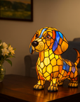 LumiPup | Stained Glass Dog Design Decorative Table Lamp Night Light 2