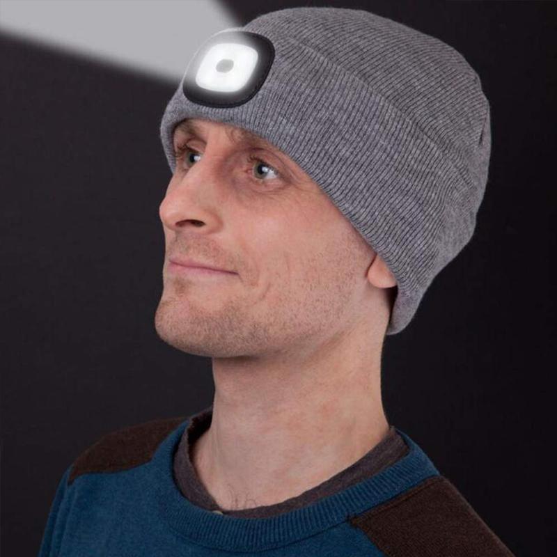 LuminHat | Versatile Warm Knit Beanie with Rechargeable LED Light 5