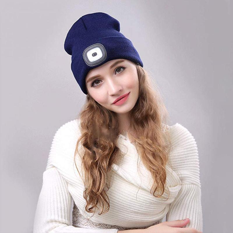 LuminHat | Versatile Warm Knit Beanie with Rechargeable LED Light 6