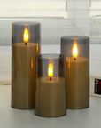 LuminaGlow | Elegant Remote-Controlled Flameless Candle Holder Set 2