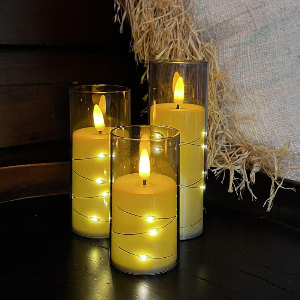 LuminaGlow | Elegant Remote-Controlled Flameless Candle Holder Set 6