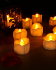 LuminaGlow | Elegant Safe Flameless LED Tea Light Candle Holders Set 4