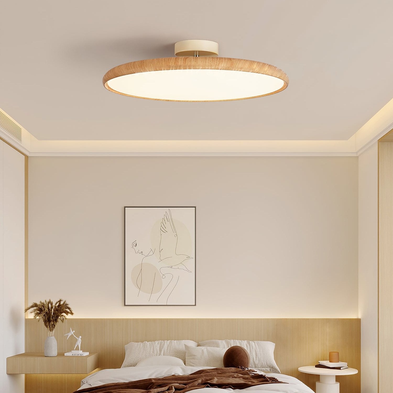 Luminara | Elegant Natural Wood Ceiling Lamp Fixture 2