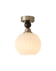 Luminara | Elegant Rustic Glass Ceiling Light Fixture with Walnut Accents 0