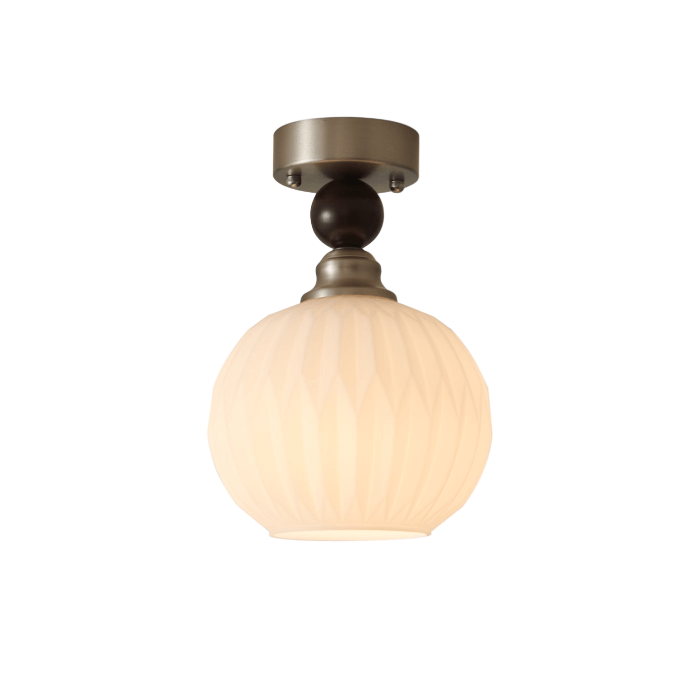 Luminara | Elegant Rustic Glass Ceiling Light Fixture with Walnut Accents 1