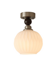 Luminara | Elegant Rustic Glass Ceiling Light Fixture with Walnut Accents 1