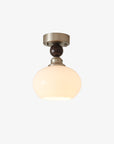 Luminara | Elegant Rustic Glass Ceiling Light Fixture with Walnut Accents 2