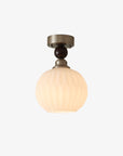 Luminara | Elegant Rustic Glass Ceiling Light Fixture with Walnut Accents 3