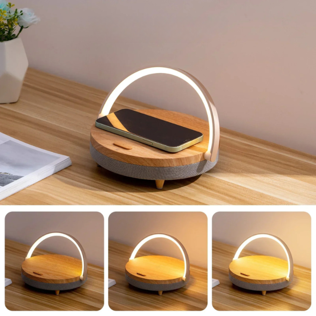 Luminara | Modern Multifunctional Table Lamp with Wireless Charger & Speaker 5