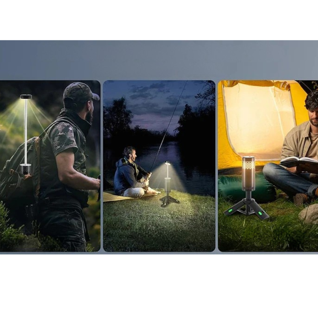 LumosGlow | Compact Rechargeable LED Camping Lantern with Magnetic Tripod 3