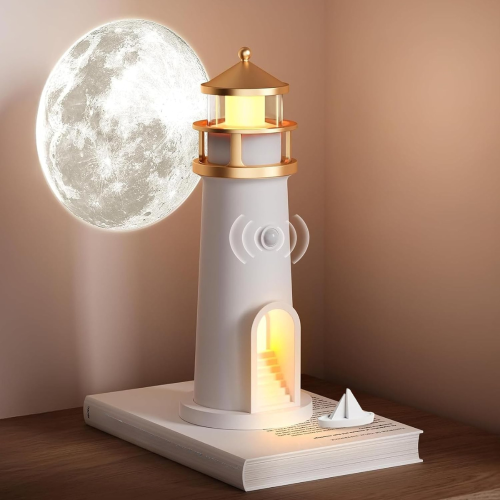 LunaBeam | Moon Lamp Lighthouse Night Light for Bedroom Decoration 0
