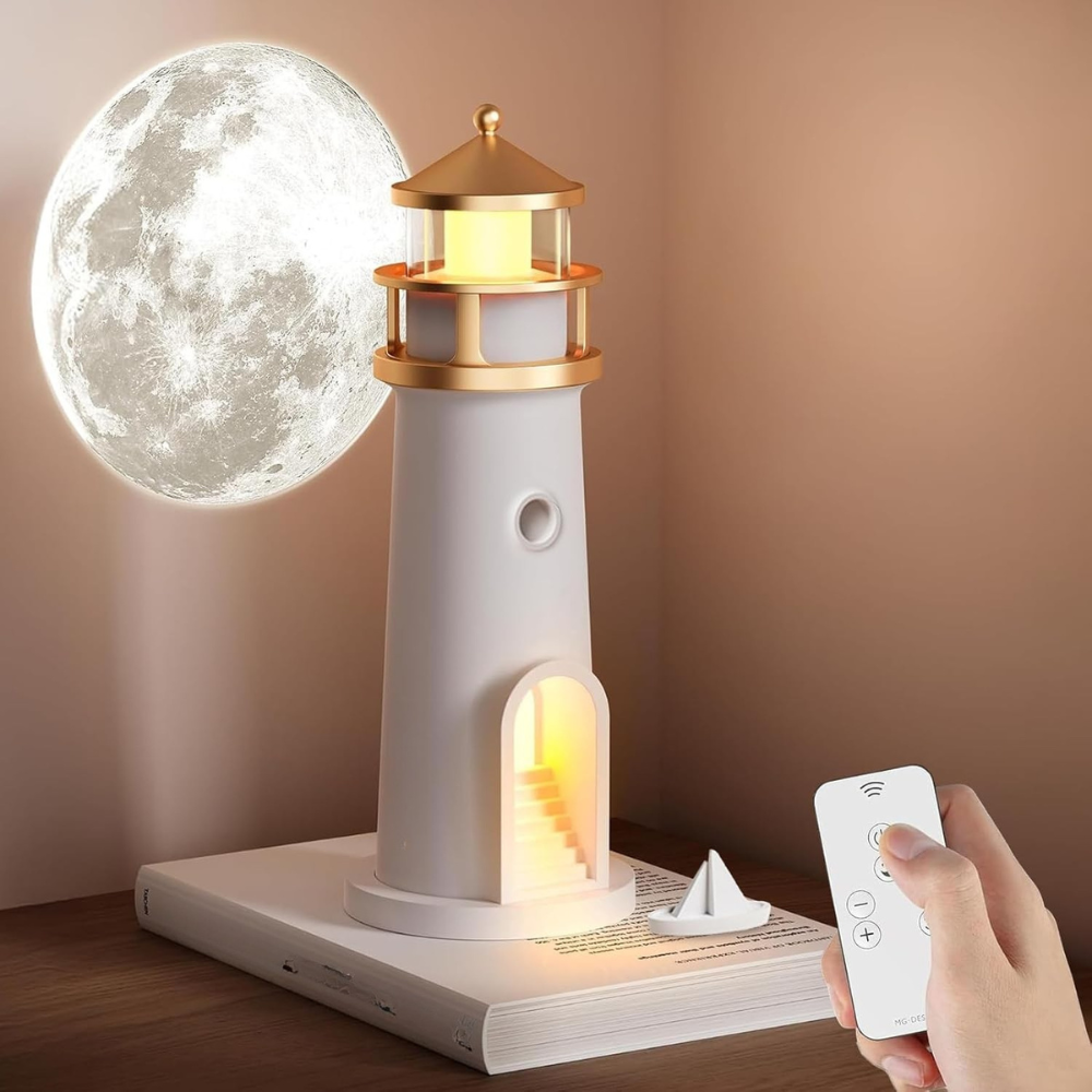 LunaBeam | Moon Lamp Lighthouse Night Light for Bedroom Decoration 1