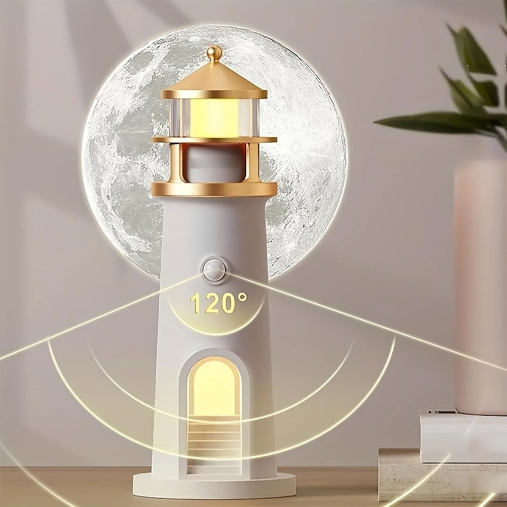 LunaBeam | Moon Lamp Lighthouse Night Light for Bedroom Decoration 3