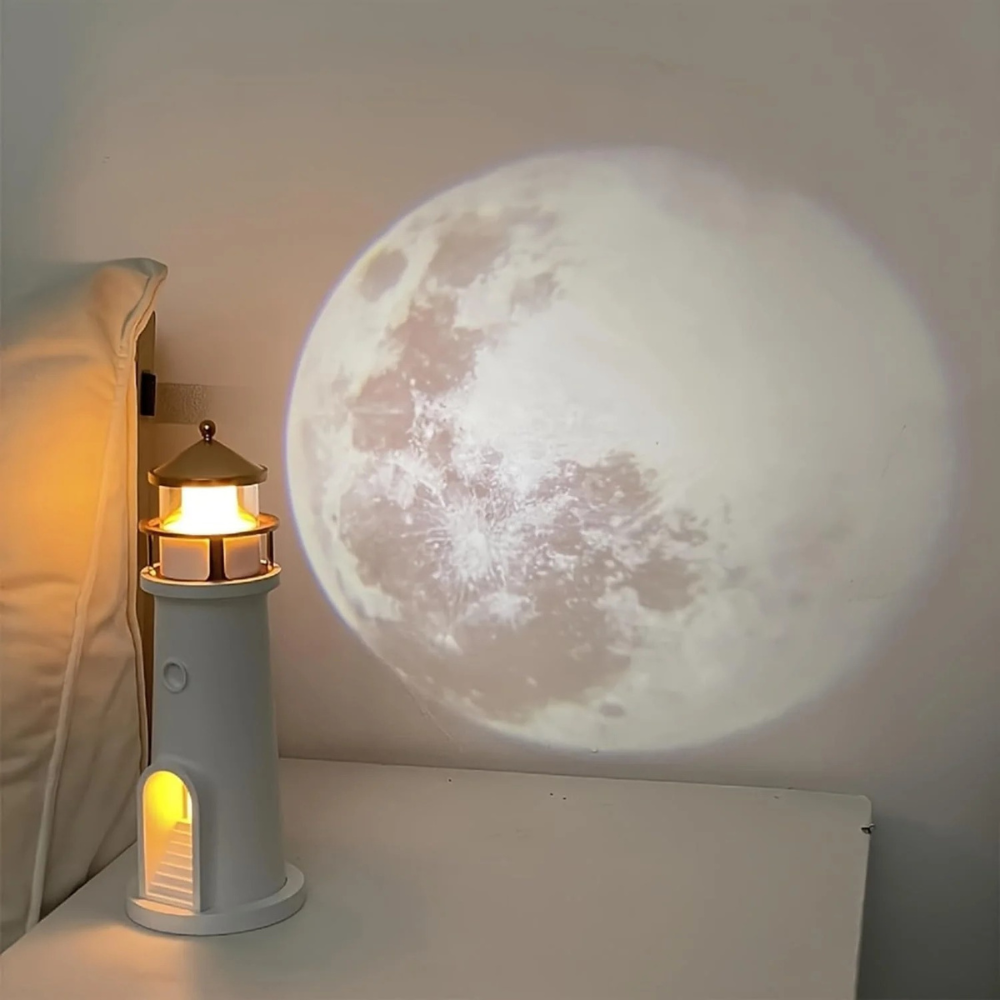 LunaBeam | Moon Lamp Lighthouse Night Light for Bedroom Decoration 4