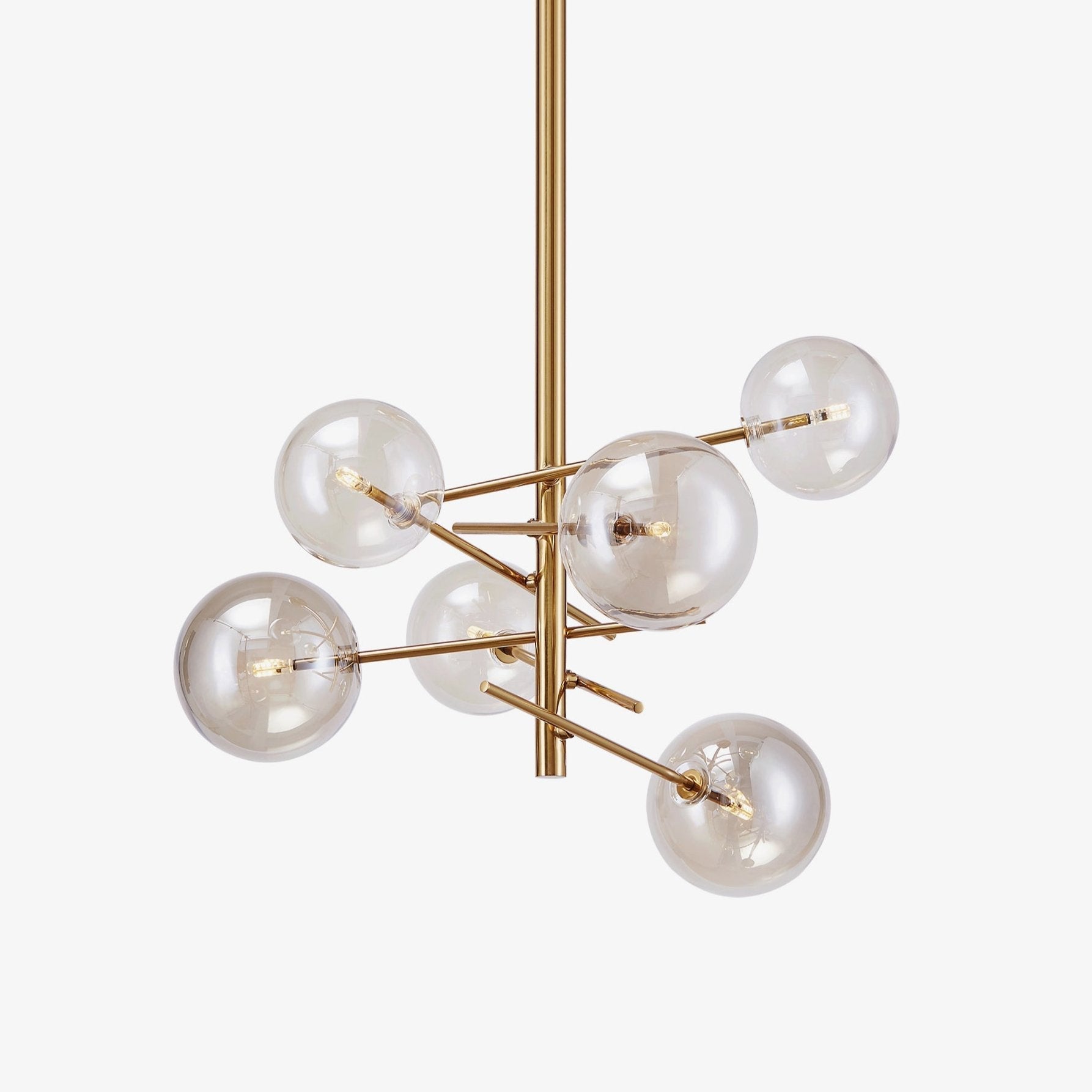 LustraSphere | Elegant Modern Brass Ceiling Lamp with Glass Orbs 1