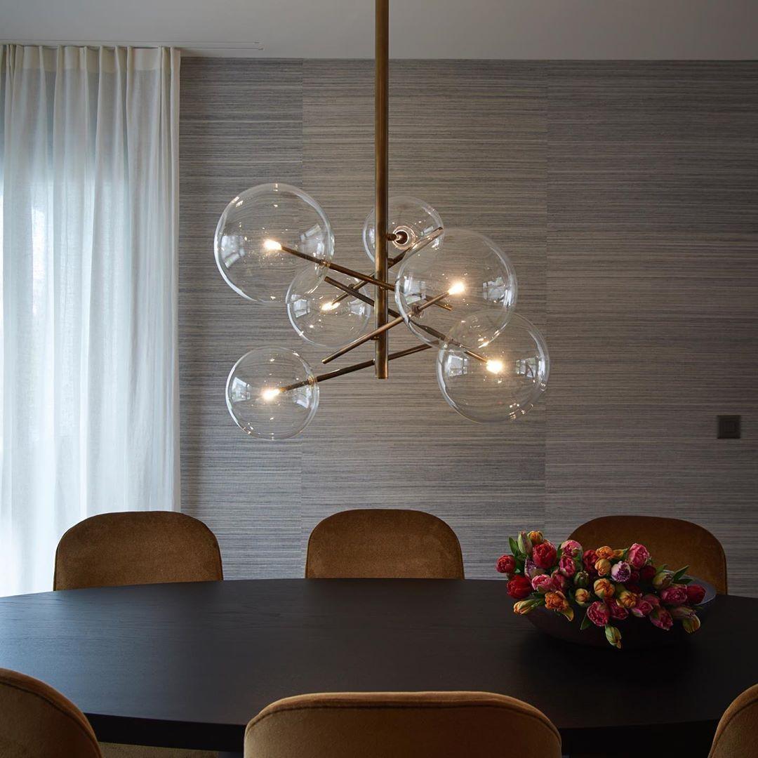 LustraSphere | Elegant Modern Brass Ceiling Lamp with Glass Orbs 3