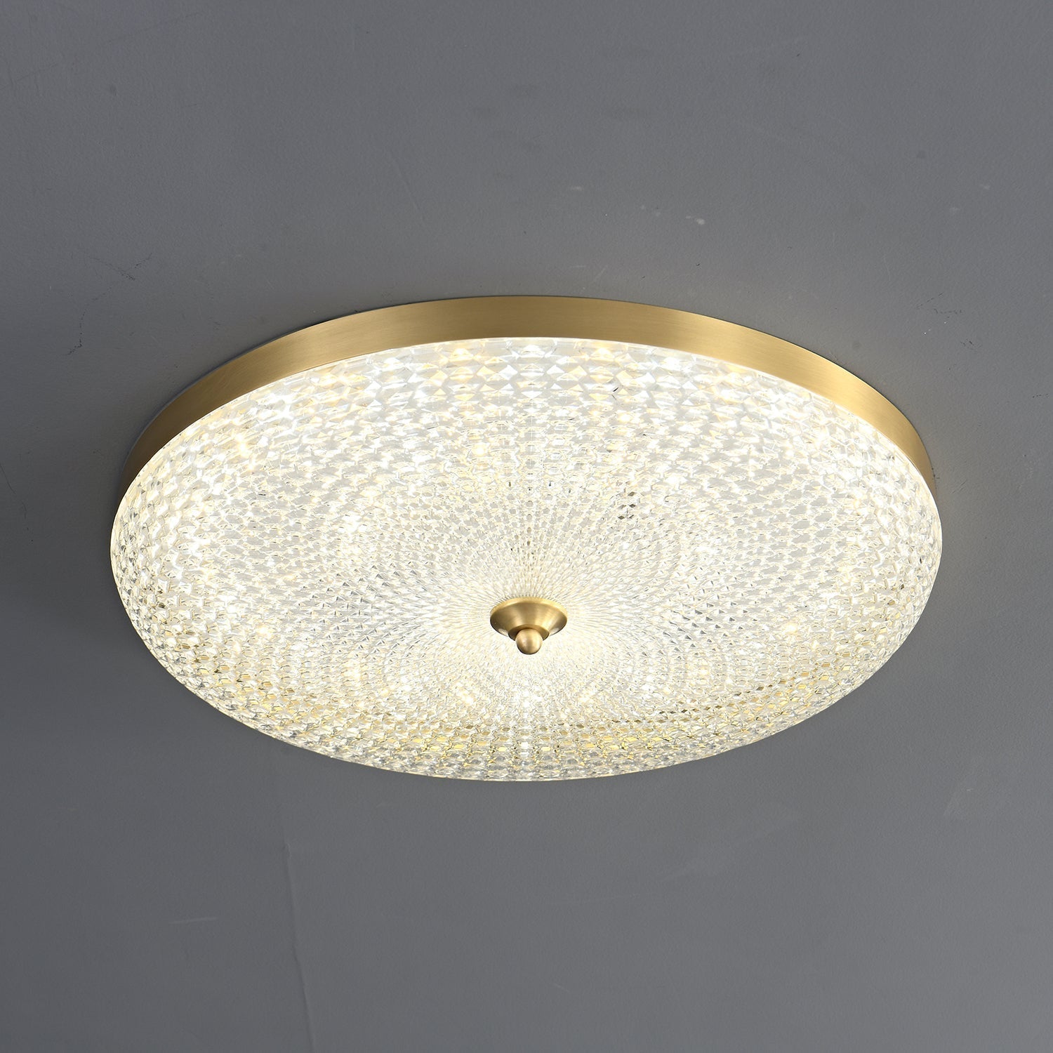 LustraStone | Elegant Brass Acrylic Flush Ceiling Light Fixture 0