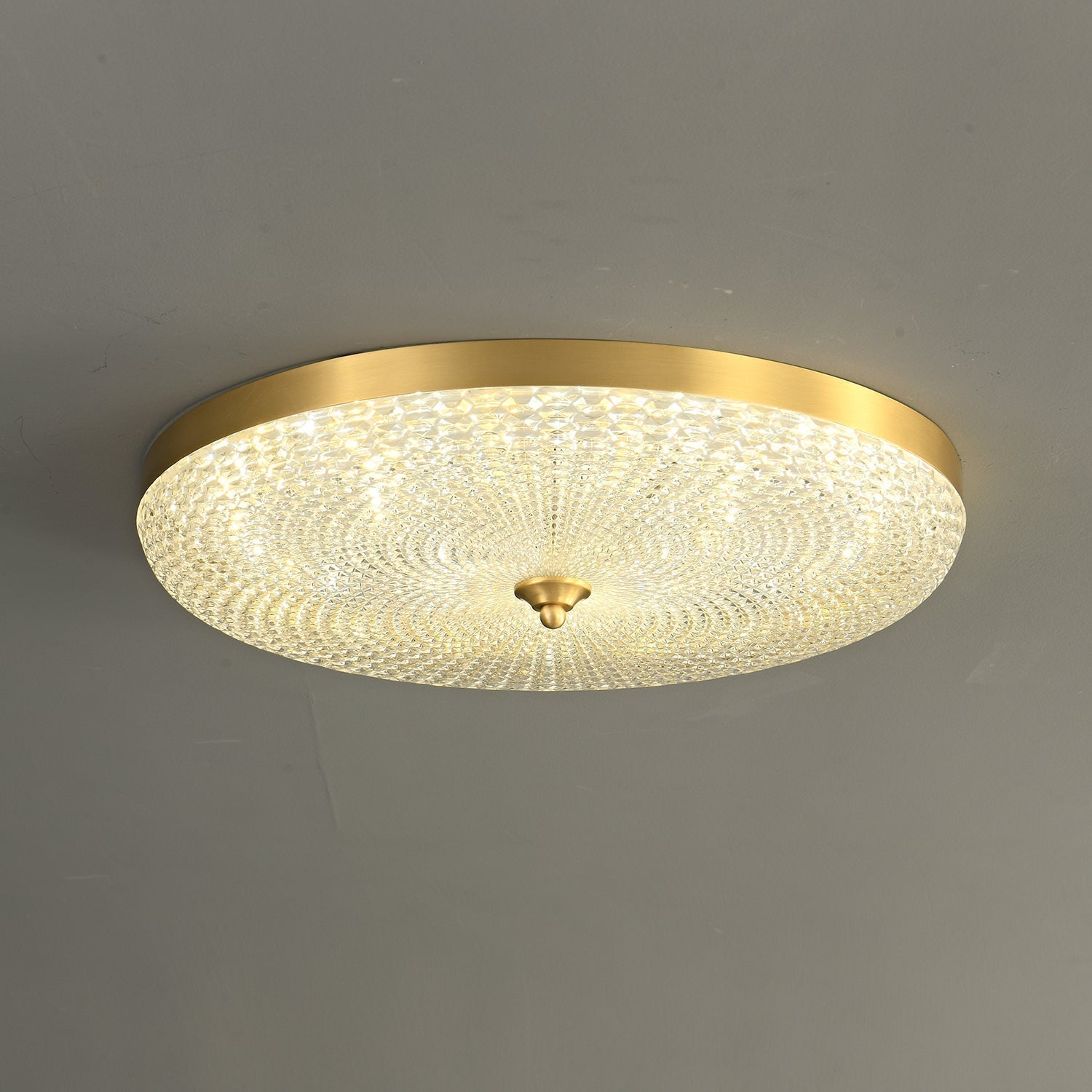 LustraStone | Elegant Brass Acrylic Flush Ceiling Light Fixture 4