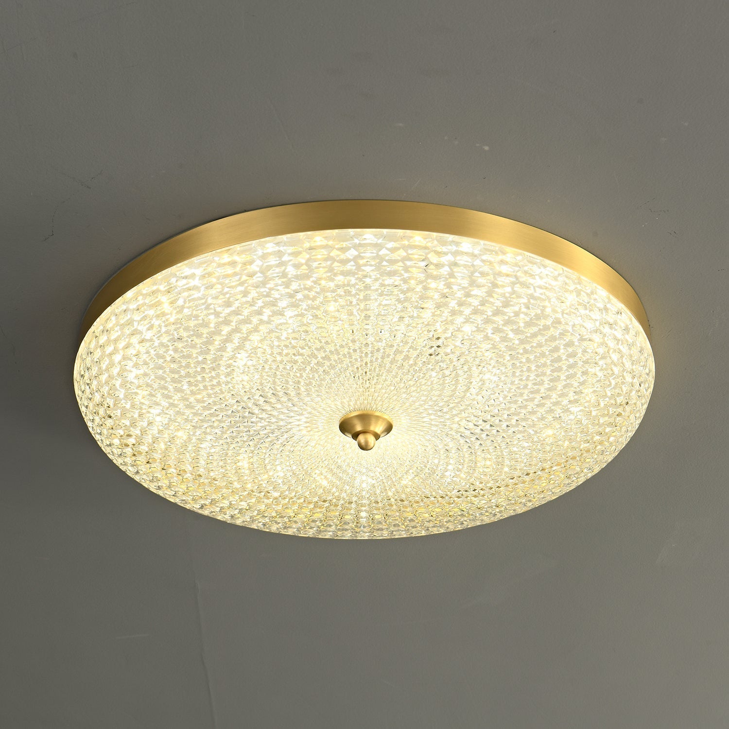 LustraStone | Elegant Brass Acrylic Flush Ceiling Light Fixture 5
